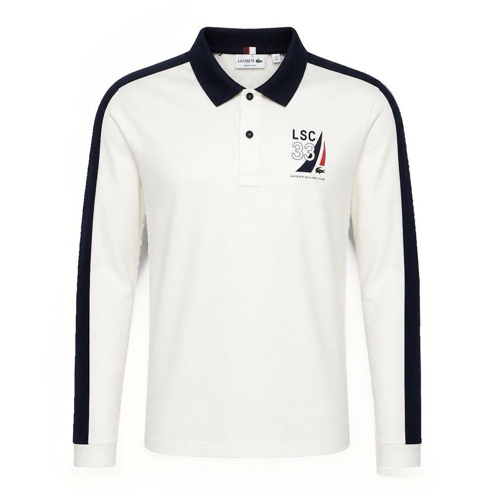 Lacoste Sailing Club Polo Shirt Men's XL FR 6 Long Sleeve Regular Fit LSC 33
